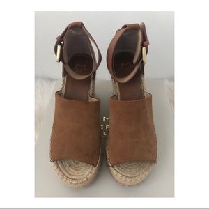 Marc Fisher Espadrille Wedges- Tan/Saddle